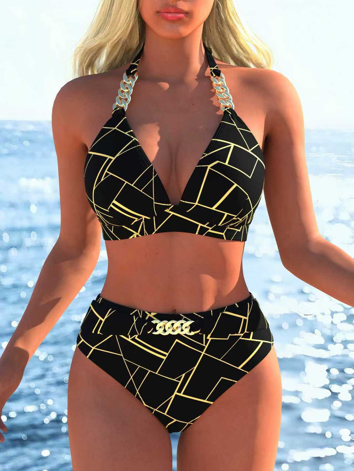 Dame Bikini med luksuriøst marmor mønster og fine detaljer Skovae