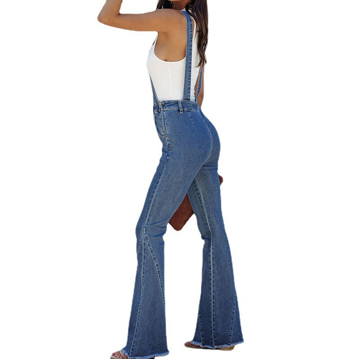 Dame Casual Jeans Overalls med bred ben Stilla