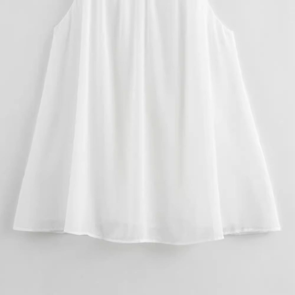 Femme Flydende V-udskæring Spaghetti strop Bluse Stilla