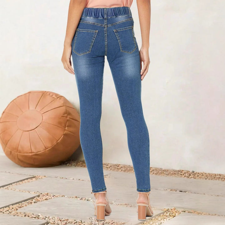 Dame Slim Fit Jeans med elastisk talje og smal ben Stilla