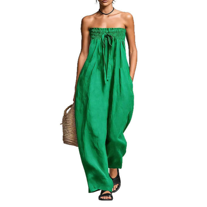 Dame Casual Jumpsuit med elastisk overdel og bredt ben Skovae