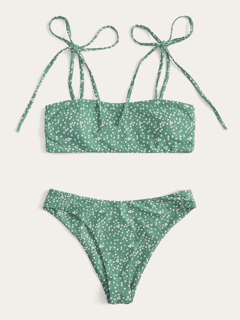 Dame bandeau bikini med legende bindingsbånd Skovae