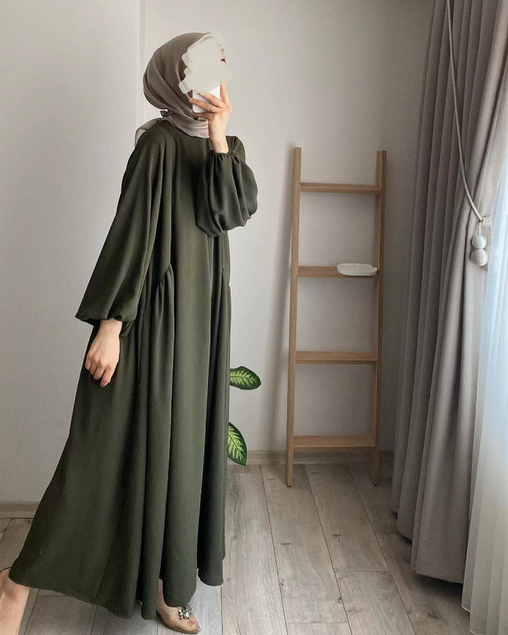 Dame elegant maxikjole med brede ærmer og tætsiddende pasform Stilla