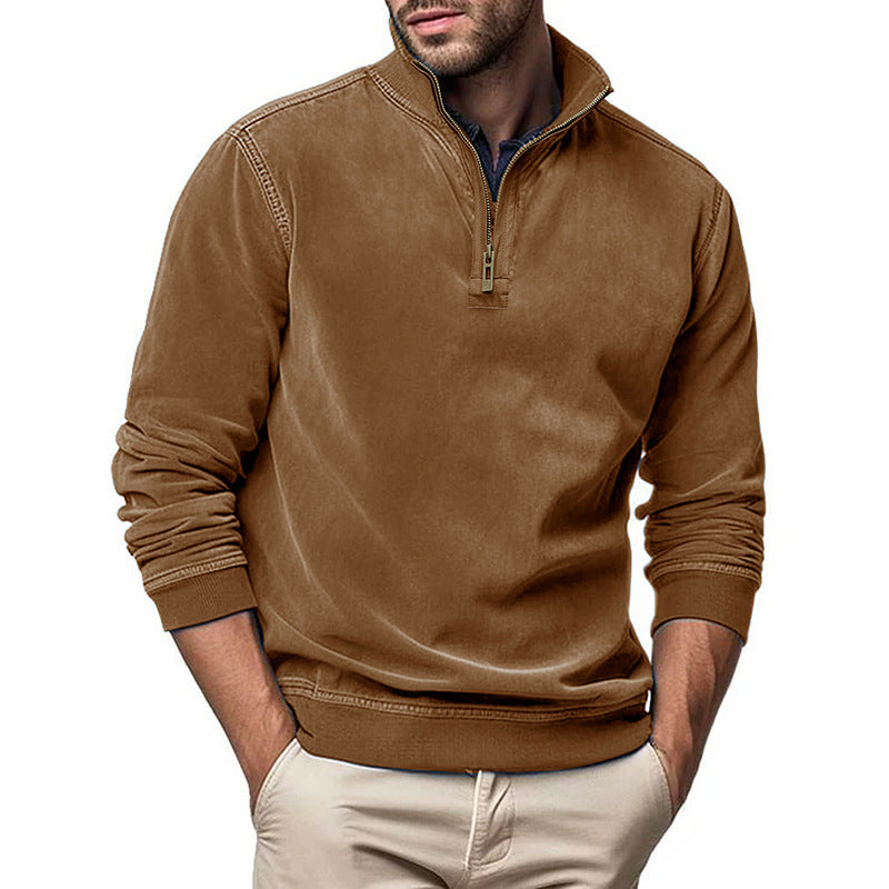 Herrer Fleece Pullover med Ståkrave Stilla