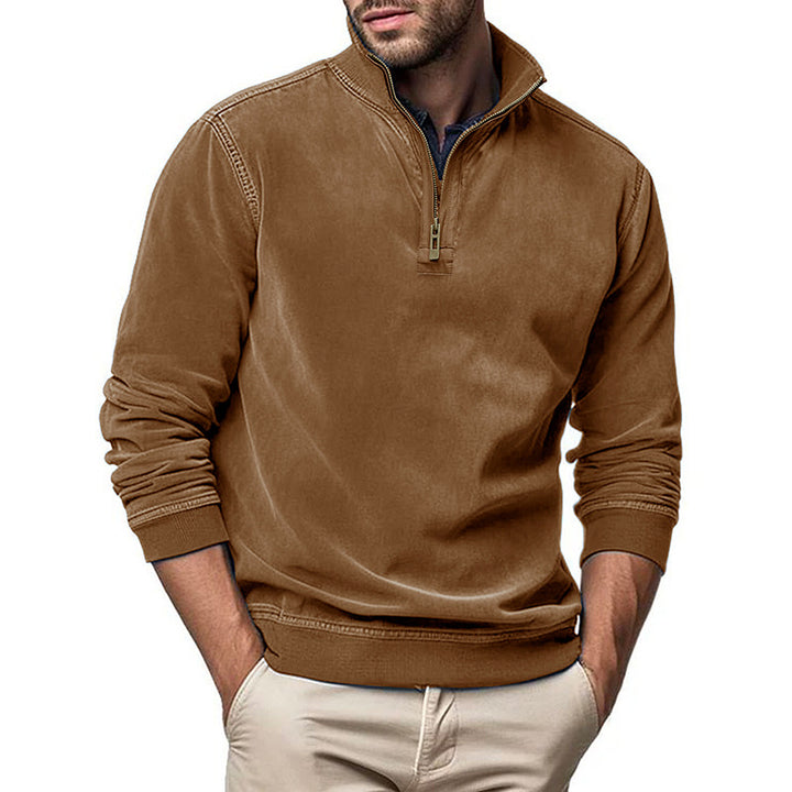 Herrer Fleece Pullover med Ståkrave Stilla