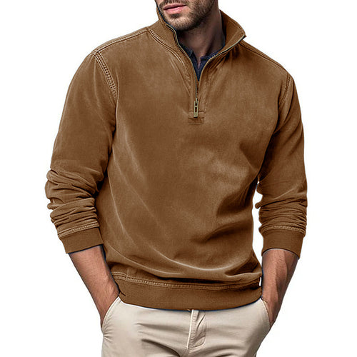 Herrer Fleece Pullover med Ståkrave Stilla