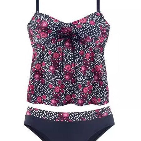 Dame Tankini sæt med blomsterdesign og justerbare stropper Stilla