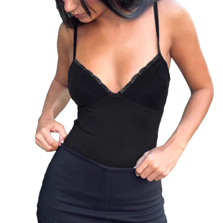 Dame elegant blonde bodysuit med fine stropper Skovae