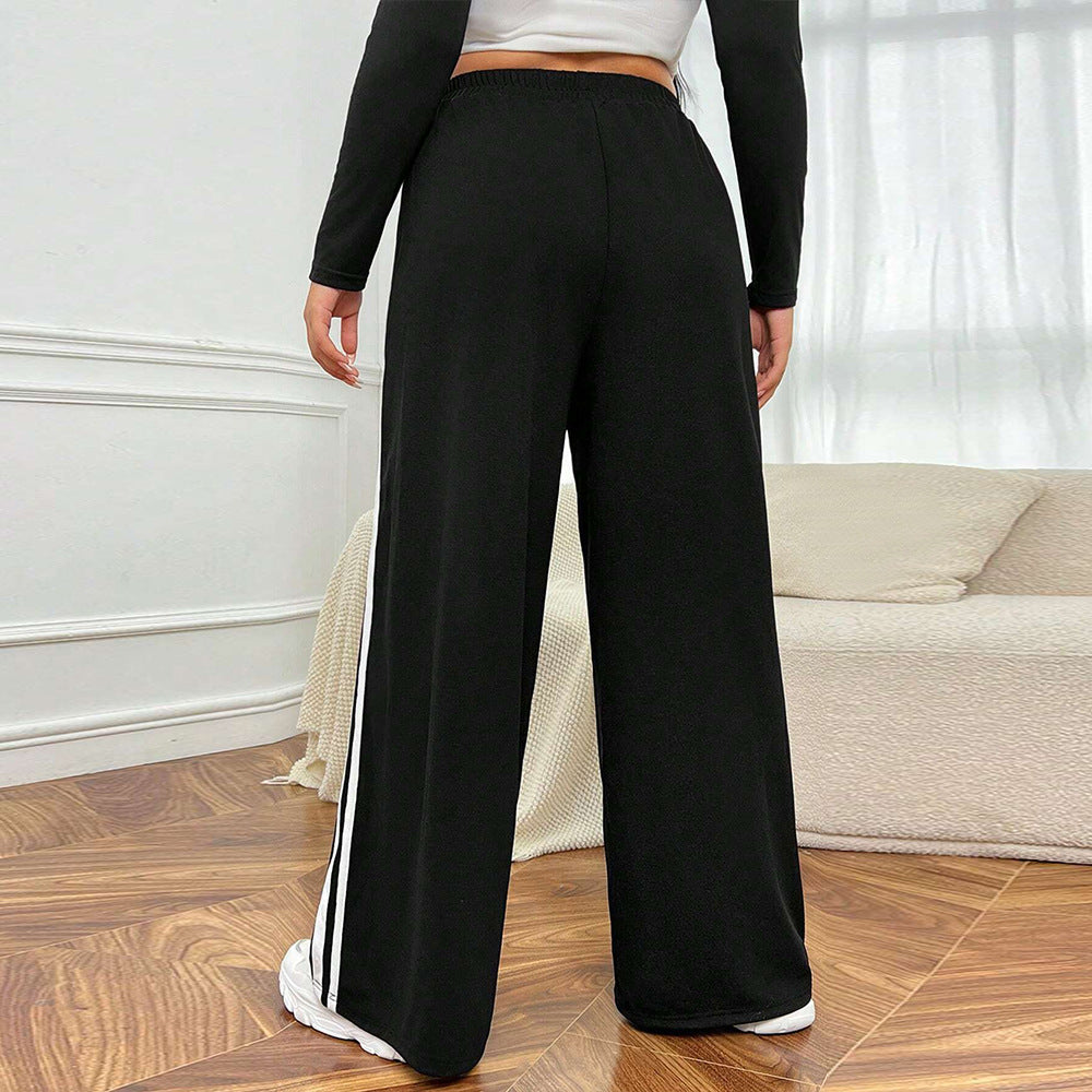 Dame sporty loose leisure pants with side contrast stripes Skovae