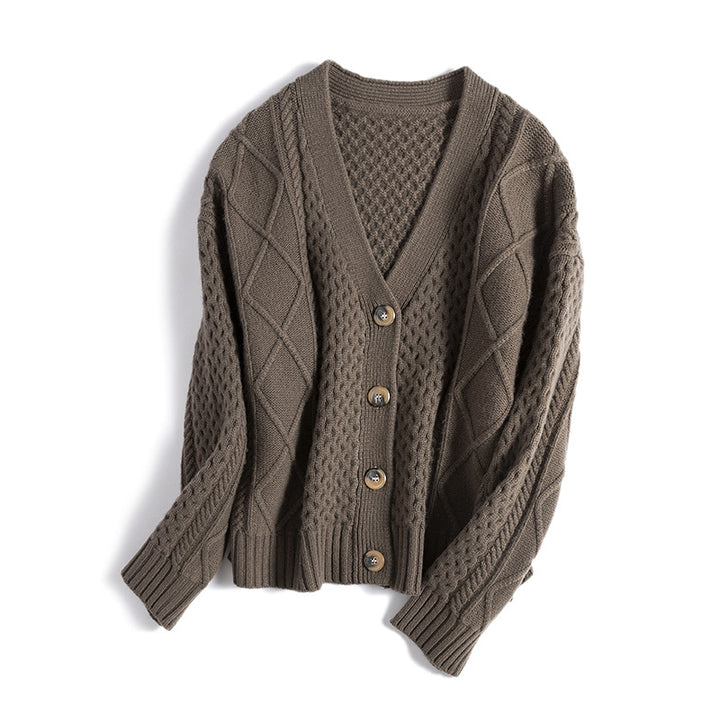 Femme Chunky Strikjakke med struktureret sting Stilla