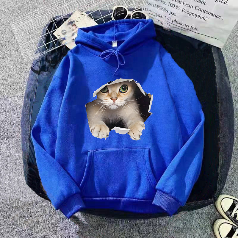 Kvinders hoodie med kreativ kat design Skovae 1772612757