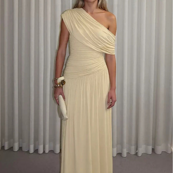 Kvinder Off-Shoulder Maxi Kjole med Drapering Detaljer Skovae