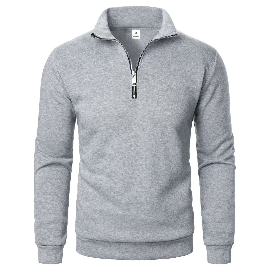 Herresweatshirt med lynlås og moderne stående krave Skovae