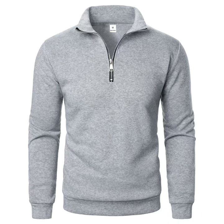Herresweatshirt med lynlås og moderne stående krave Skovae