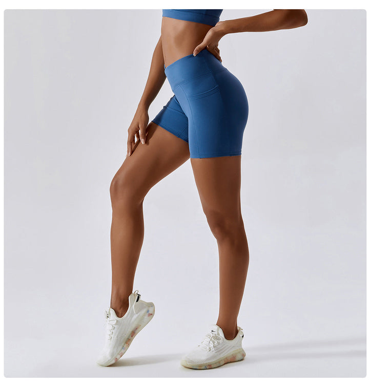 Stilla | Drying Nude Feel Yoga Shorts Hip Lifting Pocket Løbe Træningsshorts Til Kvinder