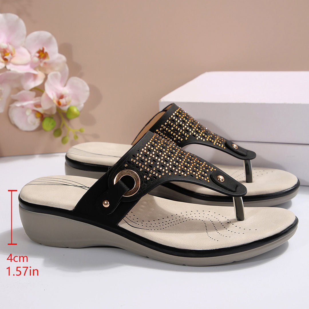 Dame Elegant Zehentrenner med glitrende strassdetaljer Stilla