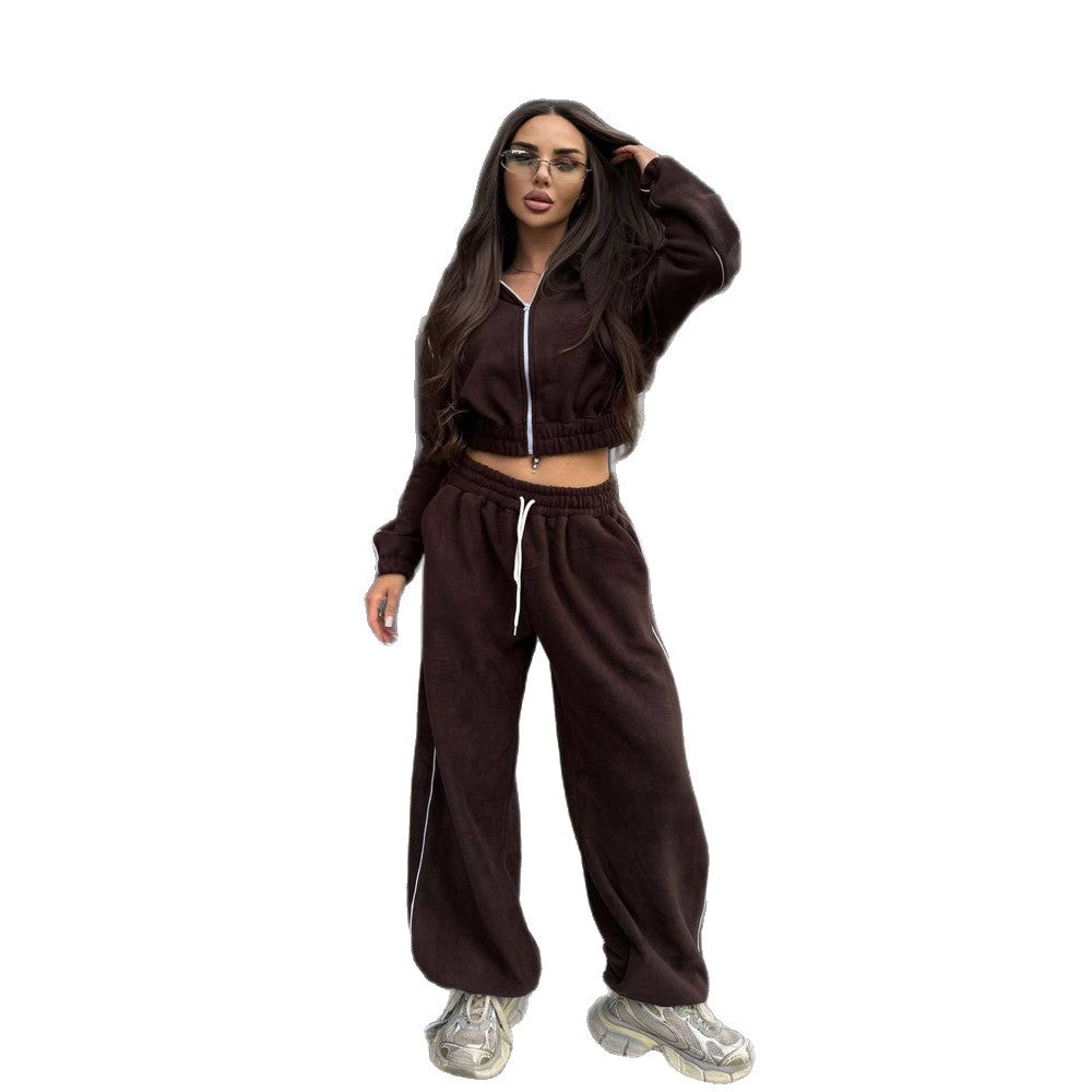 Kvinders sporty hoodie sæt med en løs pasform Skovae