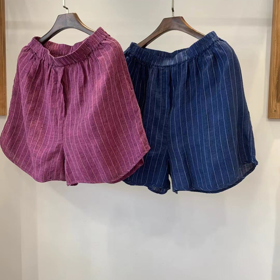 Femme Letvægt Stribet Relaxed Fit Shorts Stilla