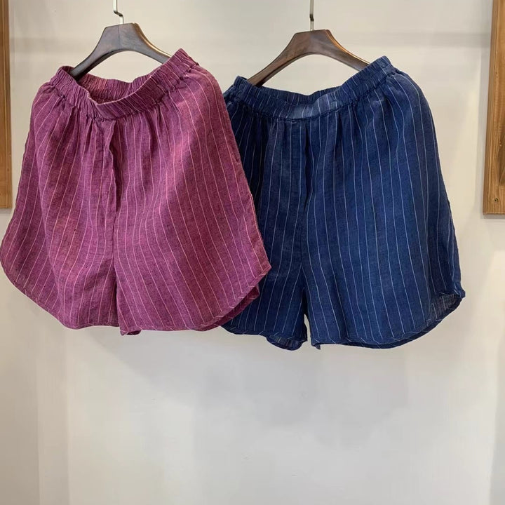 Femme Letvægt Stribet Relaxed Fit Shorts Stilla