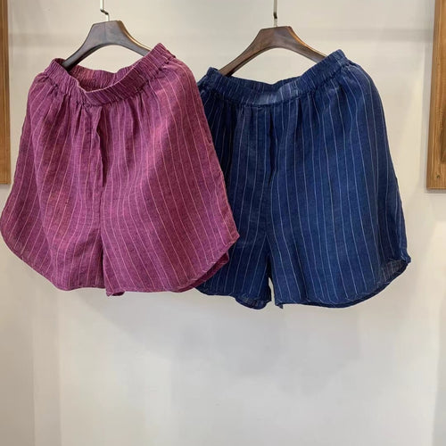 Femme Letvægt Stribet Relaxed Fit Shorts Stilla