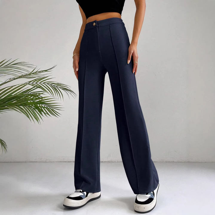 Dame Elegant High-Waist Buks med sidelommer og smalt snit Skovae