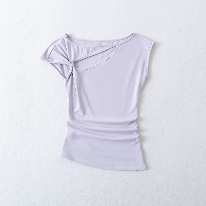 Dame figurtilpasset overdel med elegant drapering og raffineret skulderparti Stilla