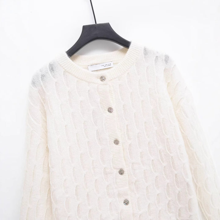 Femme Kabelstrik Knap-cardigan Stilla