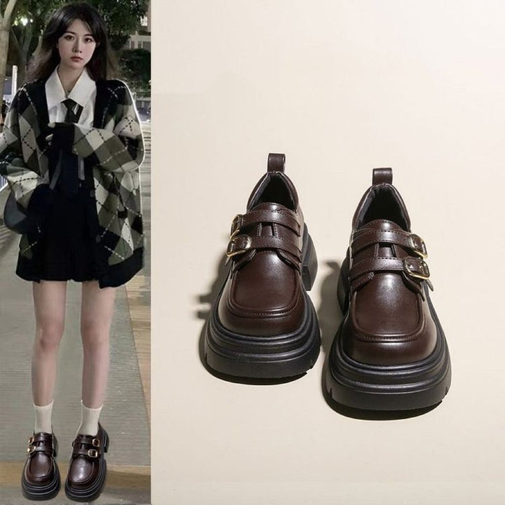 Dame Chunky Loafers med dobbelt spænde-design og robust profil Stilla