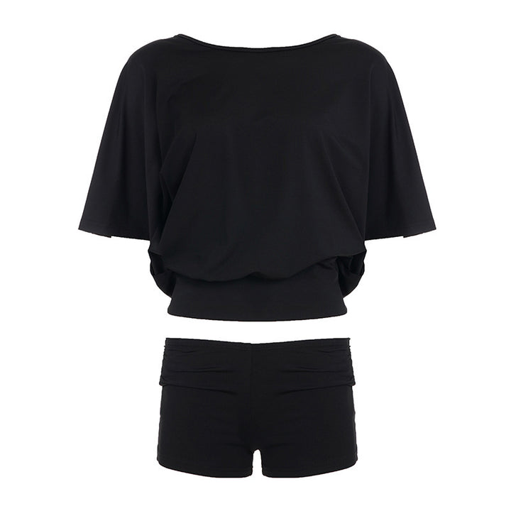 Damer sporty bikini-sæt med løs top og short-kombination Skovae