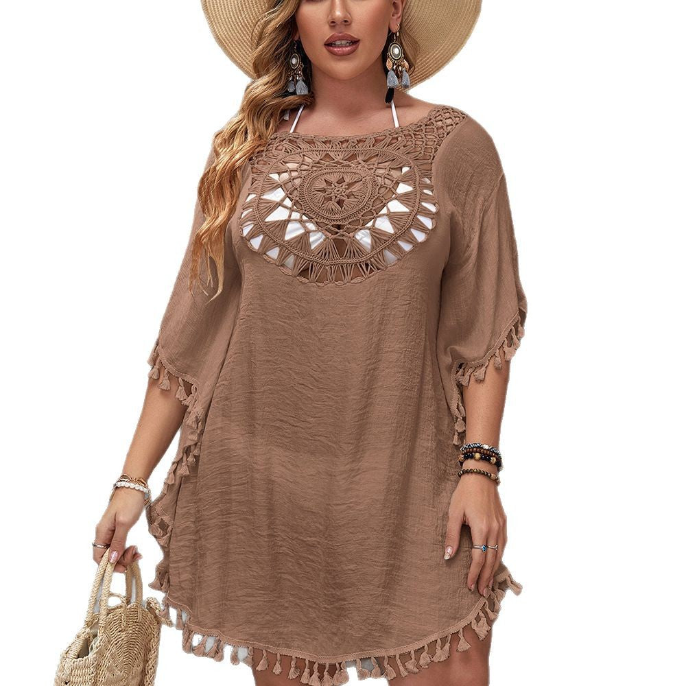 Dame Strandtunika med Boho-spids og frynser Stilla
