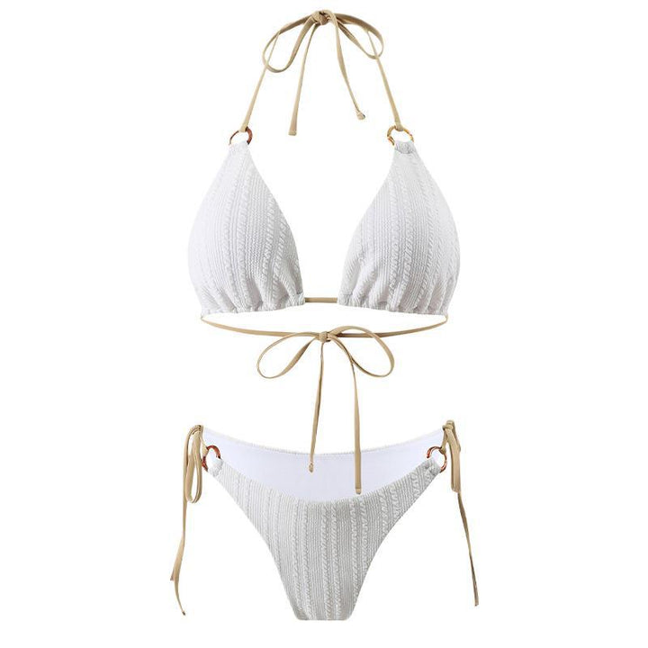 Dame Hæklet Struktur Triangel Bikini Sæt Stilla