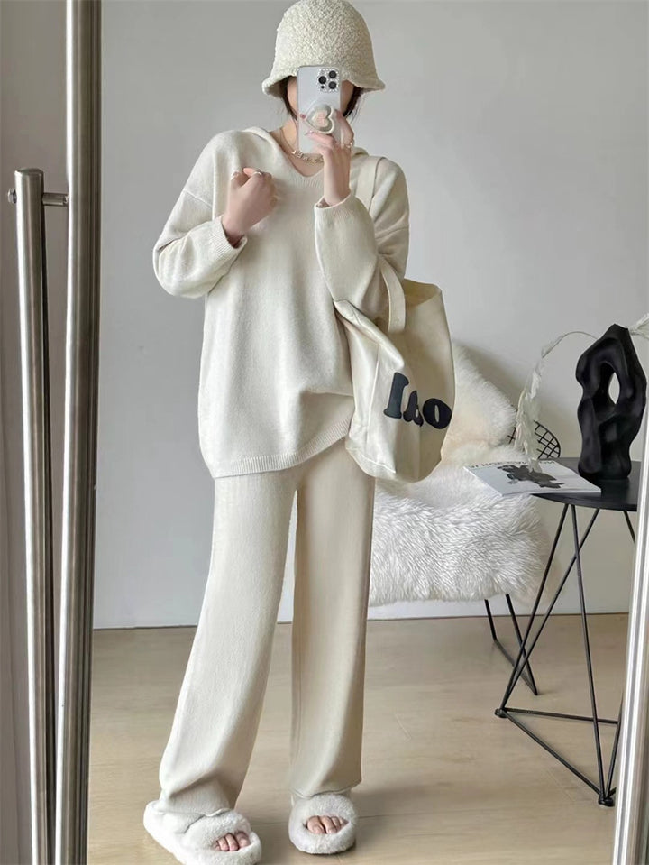 Femme Afslappende Strik-Loungewear-Sæt Stilla