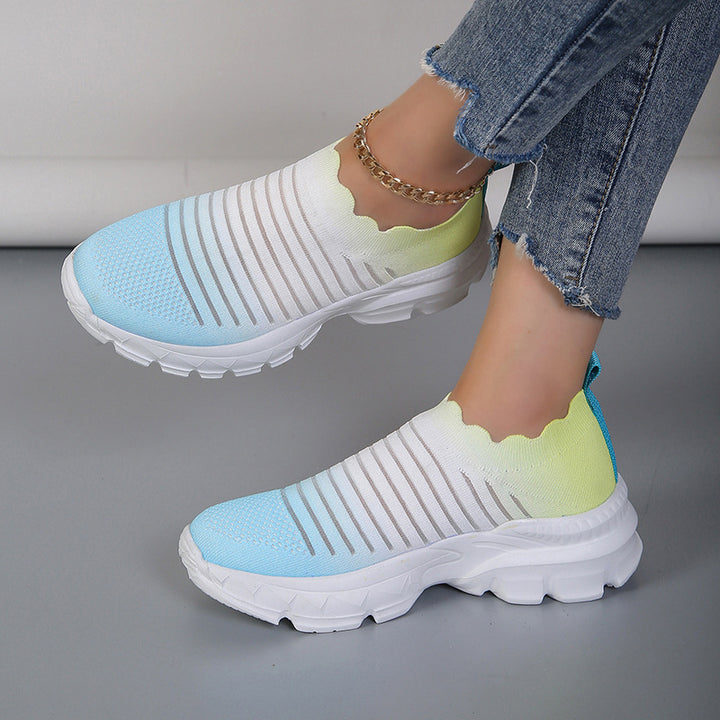 Dame Sporty Slip-On Sneakers med innovativ farvegradient Stilla