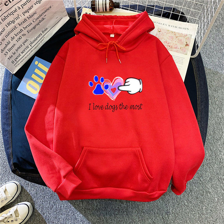 Kvinder Hoodie med Kærlig Hundedesign Skovae
