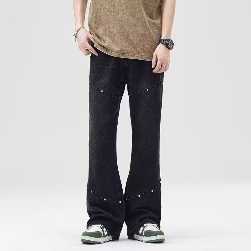 Herre Behagelige High-Waist Jeans med innovativt design og praktiske detaljer Stilla