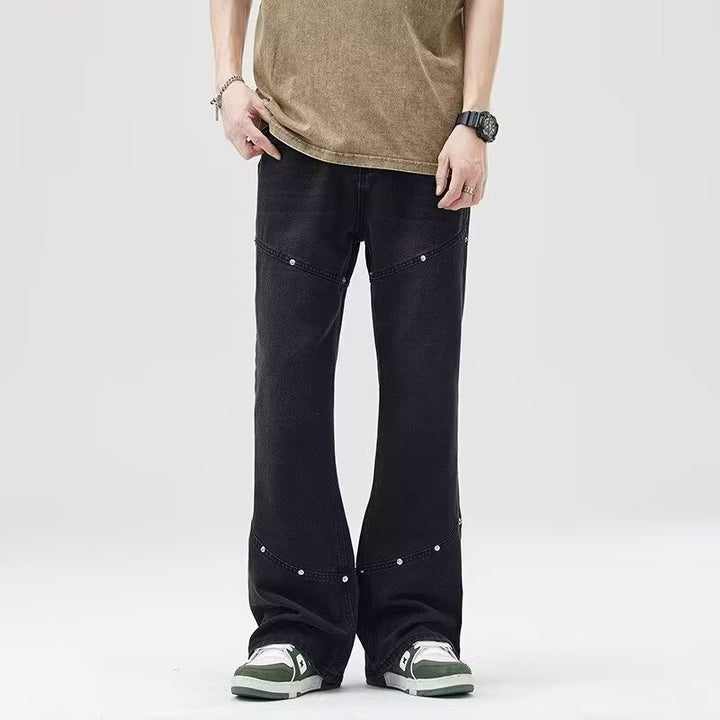 Herre Behagelige High-Waist Jeans med innovativt design og praktiske detaljer Stilla