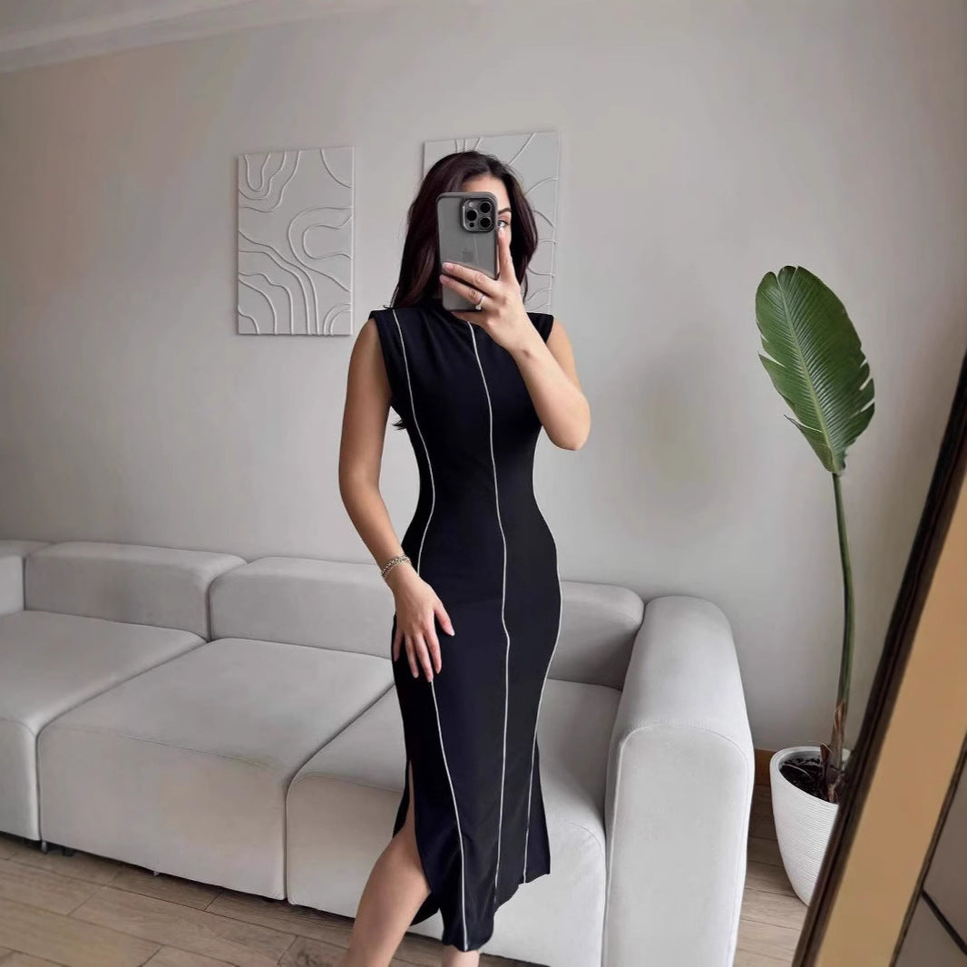Damer Stilfuld Bodycon Midi Kjole Stilla