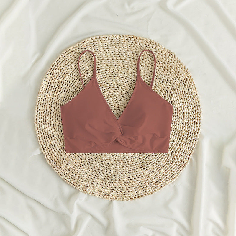 Dame Bikini-top med indpakningsdesign og justerbare stropper Skovae