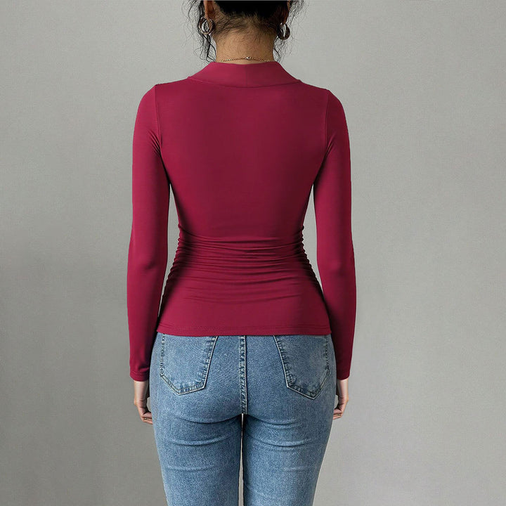 Dame fitted bodysuit med elegant hjerteudskæring og draperingsdetaljer Stilla