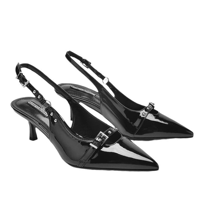Dame Slingback High Heels med justerbar rem og blank overflade Stilla