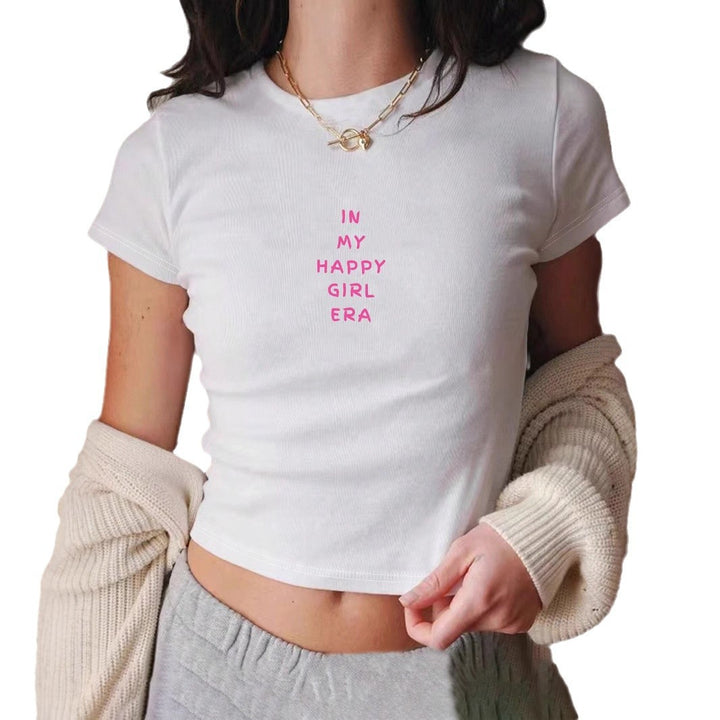 Dame Crop Top med 90'er årgang tryk Skovae