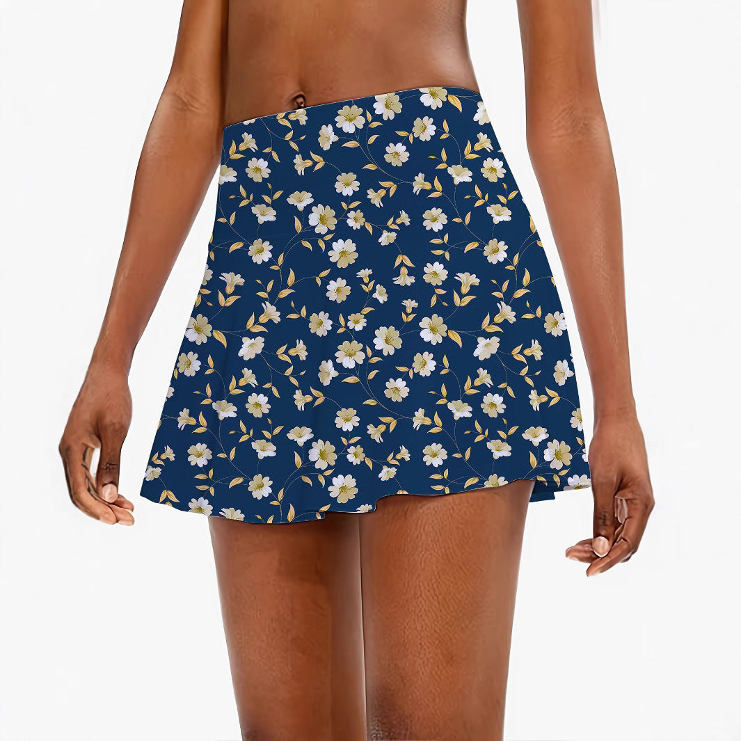 Dame Blomstret Mini Nederdel Stilla