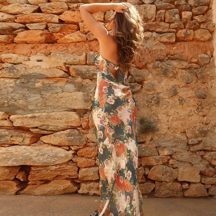 Dame Elegant Blomstret Maxi Kjole Stilla