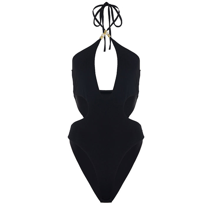 Damen Cut-Out Badeanzug mit Raffungen und verstellbaren Trägern Skovae