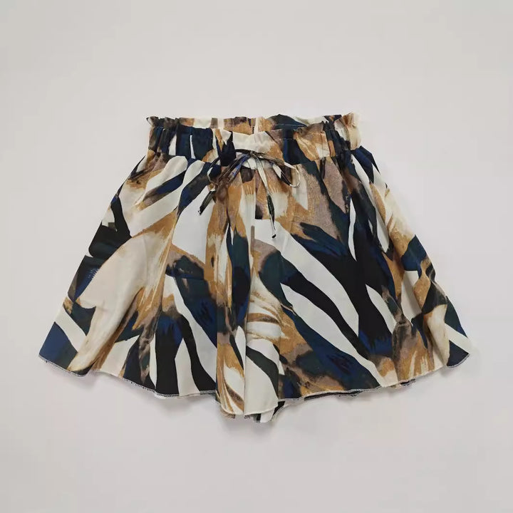 Dame shorts med blomsterdesign og elastisk talje Skovae
