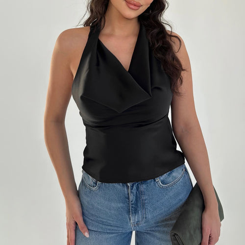 Damer Elegant O-Back Top med bindende hætte Skovae