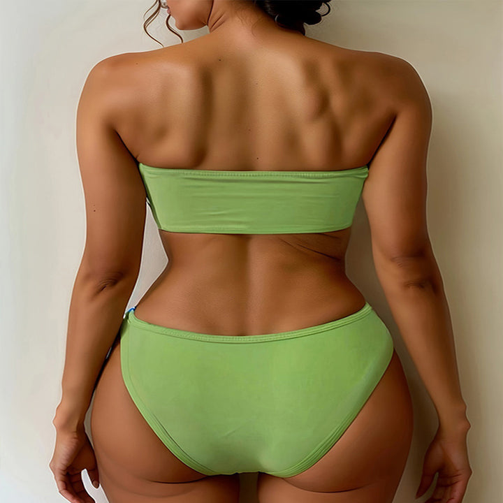 Dame bandeau-bikini med charmerende bead-detaljer Skovae