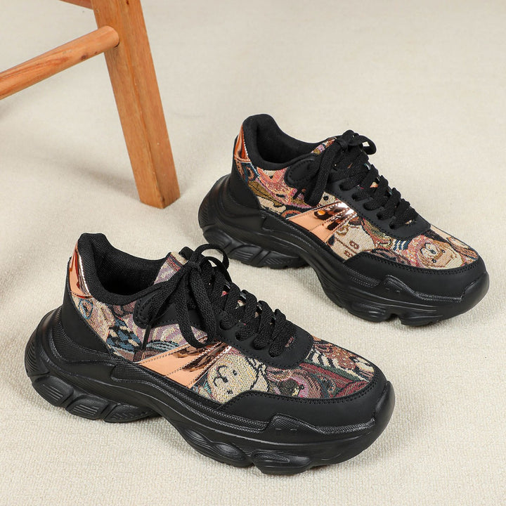 Dame Mode Fritids-sneakers med tekstureret overflade og glitrende accenter Stilla