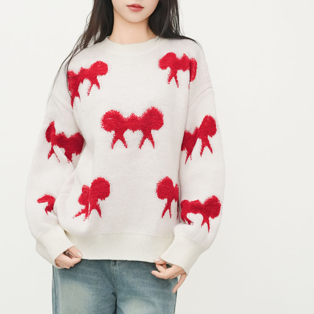 Femme Cozy Statement Strikpullover med unikt dyremotiv Stilla