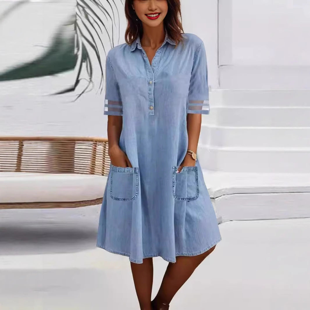 Dame Fritid Denim Skjortekjole Stilla